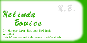 melinda bovics business card